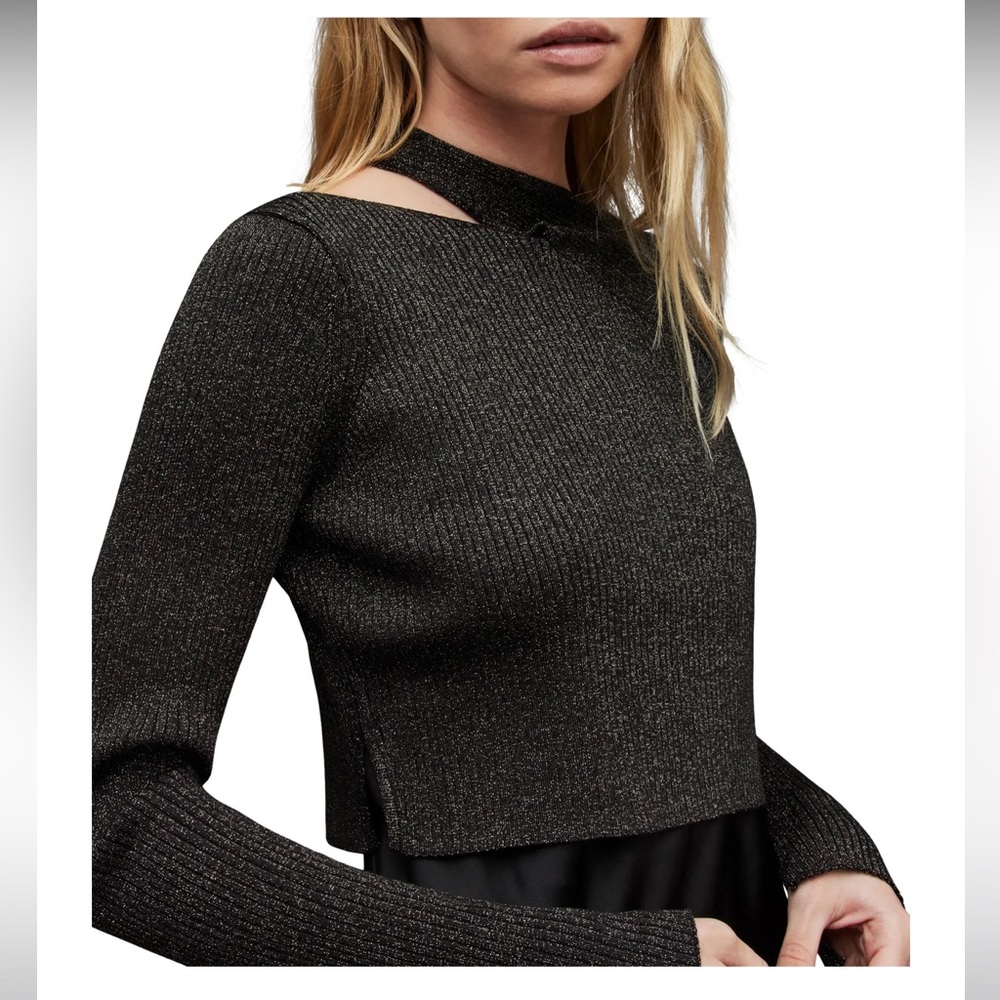 Allsaints Asymmetrical Neck Cutout Top